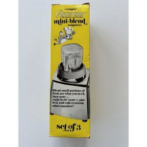 Vintage Osterizer Blender Mini-Blend Containers Blend & Store w/ Box
